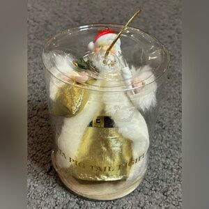 Vintage Gold Santa Pig Tail Light Tree Top Christmas Topper 5.5”